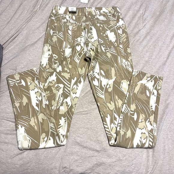 J. McLaughlin Size 0 Lexi Stretch Denim Jeans Beige Floral Print Hemmed - Picture 4 of 4